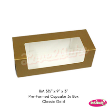 Load image into Gallery viewer, RM 3½&quot; x 9&quot; x 3&quot; Pre-Formed Cupcake 3s Box
