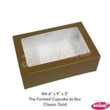 Load image into Gallery viewer, RM 6&quot; x 9&quot; x 3&quot; Pre-Formed Cupcake 6s Box
