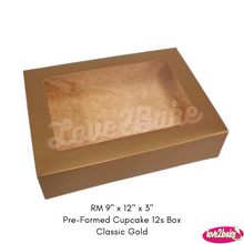 Load image into Gallery viewer, RM 9&quot; x 12&quot; x 3&quot; Pre-Formed Cupcake 12s Box
