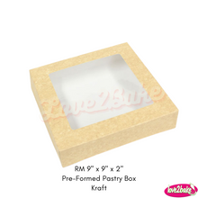 Load image into Gallery viewer, RM 9&quot; x 9&quot; x 2&quot; Pre-Formed Pastry Box
