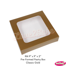 Load image into Gallery viewer, RM 9&quot; x 9&quot; x 2&quot; Pre-Formed Pastry Box
