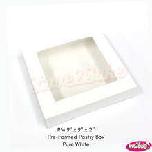 Load image into Gallery viewer, RM 9&quot; x 9&quot; x 2&quot; Pre-Formed Pastry Box
