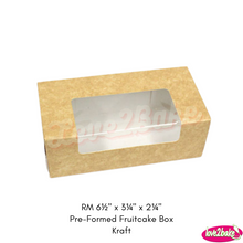 Load image into Gallery viewer, RM 6½&quot; x 3¼&quot; x 2¼&quot; Pre-Formed Fruitcake Box
