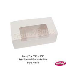 Load image into Gallery viewer, RM 6½&quot; x 3¼&quot; x 2¼&quot; Pre-Formed Fruitcake Box
