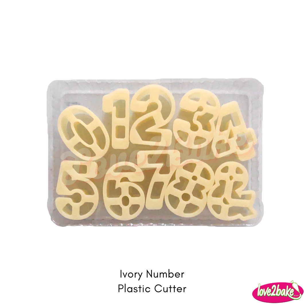 ivory number plastic cutter set