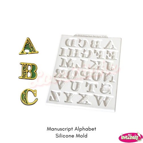 manuscript alphabet silicone mold