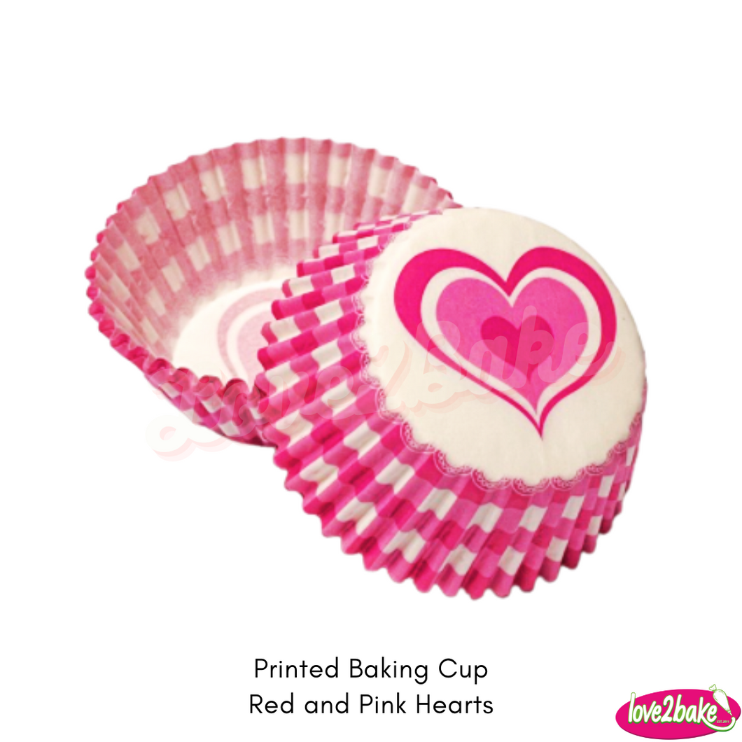 Red and Pink Hearts Baking Cup